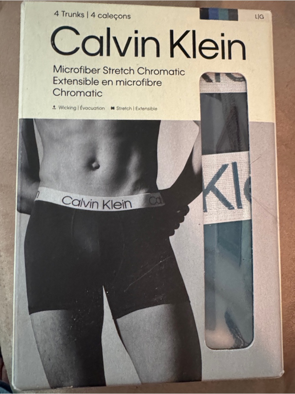 Calvin Klein Men's Microfiber Stretch Chromatic Trunks - Blue & White (4-Pack)